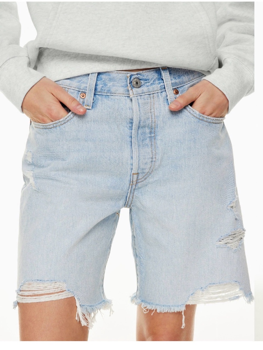 Levi's Premium 90s 501 relaxed fit Distressed Denim Shorts -27